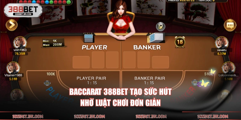 Baccarat 388BET tạo sức hút nhờ luật chơi đơn giản